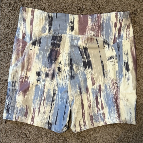 Marika Women's Abstract Patterned Bike Shorts - Cream, Blue, Brown - Picture 1 of 2